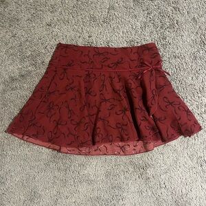 AEROPOSTALE Burgundy Skater Skirt with Bow